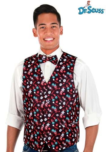 Adult The Cat in the Hat Pattern Vest & Bow Tie Kit