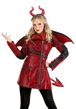 Women's Leather Devil Costume Alt 1