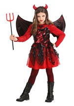 Girl's Sparkling Devil Dress Costume Alt 6
