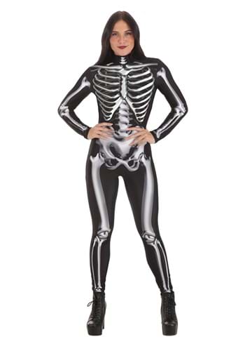 Adult Metallic Silver Skeleton Costume