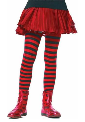 Kids Black and Red Striped Tights upd