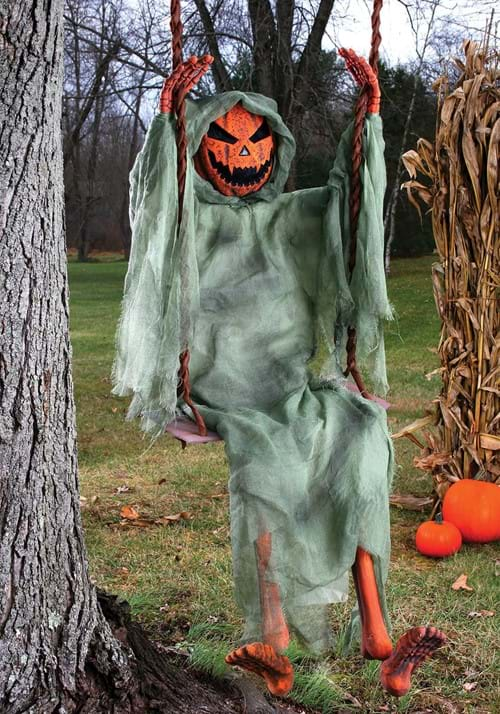 5 Ft Swinging Dead Pumpkin Decoration-1-1