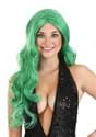 Womens Long Wavy Green Wig