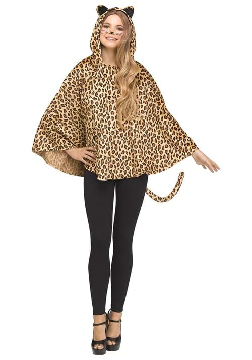 Womens Leopard Poncho