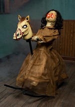 3.5FT Animated Rocking Horse with Doll Prop Alt 2