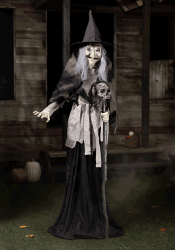 6ft Lunging Witch with DigitEye Animated Prop