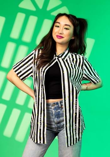 Striped Logo Beetlejuice Shirt for Adults Alt 2