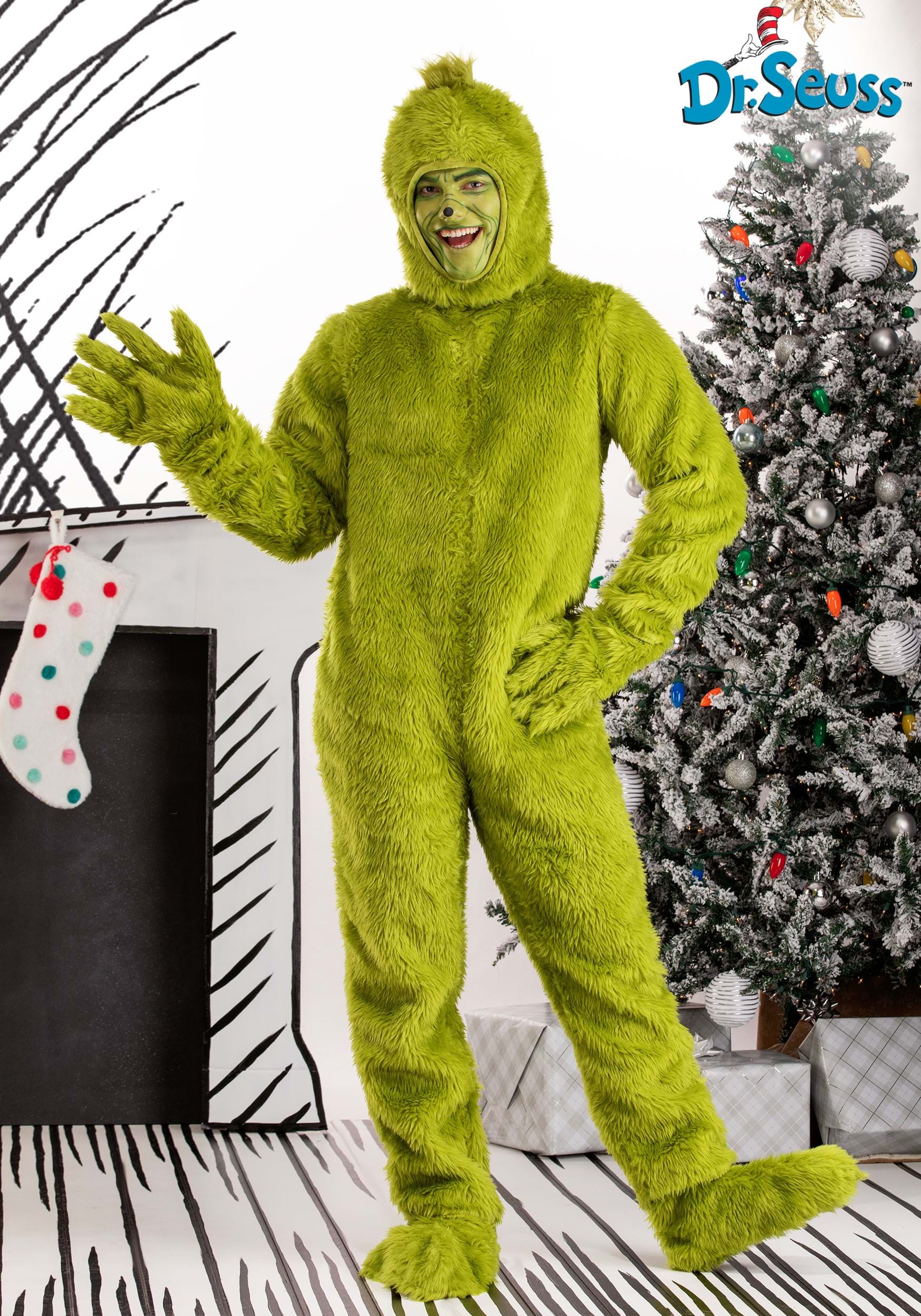 Dr. Seuss The Grinch Santa Costume Deluxe with Mask X/XL - Ultimate Party  Super Stores