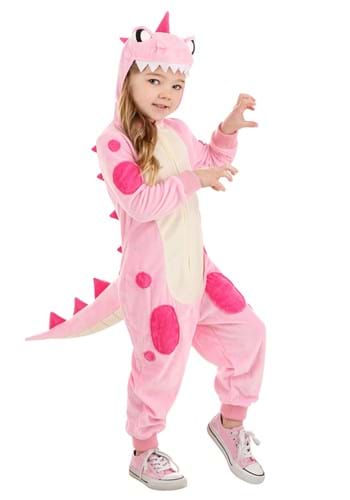 Girls Pink Dinosaur Onesie Toddler Costume