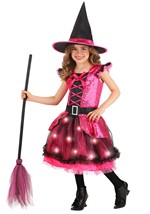 Girls Pink Light Up Witch Alt 9