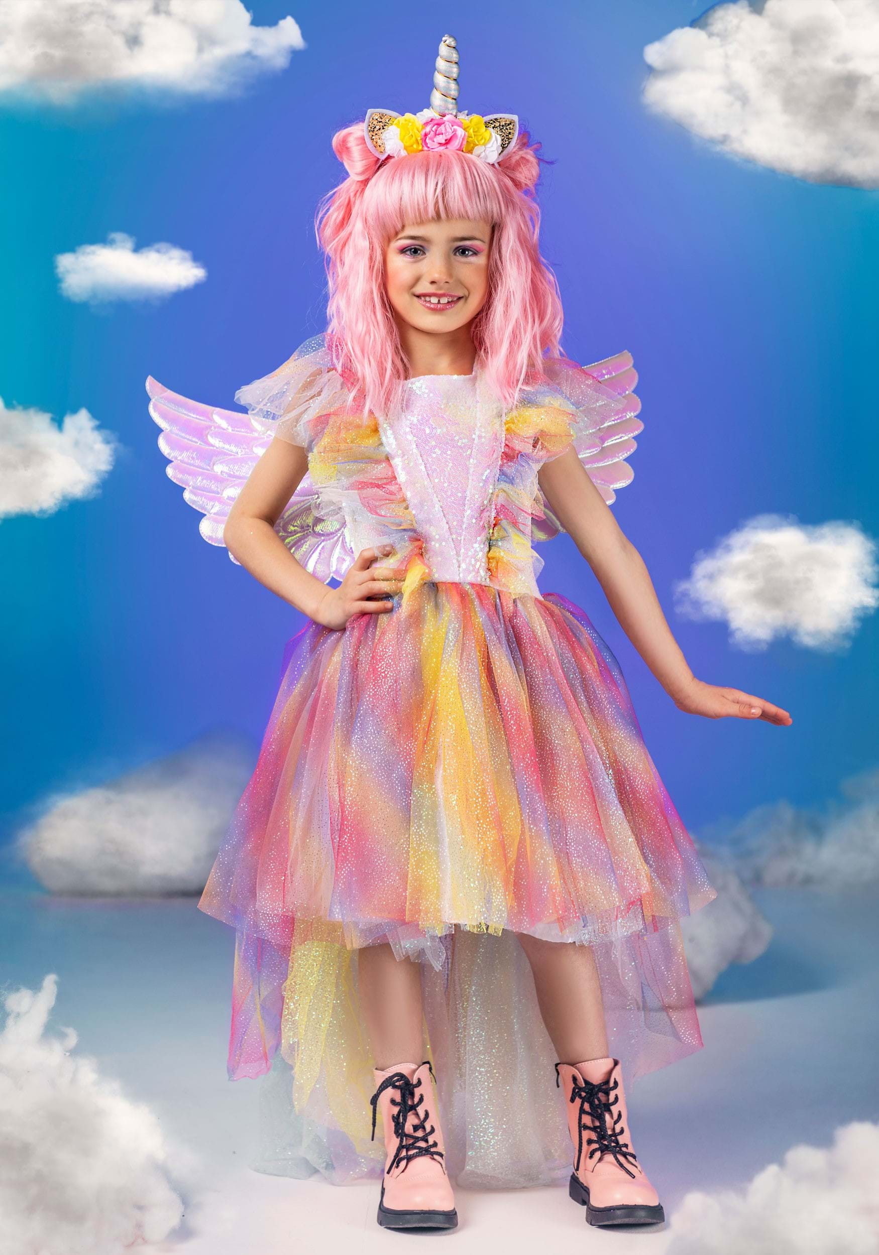 Girl's Deluxe Winged Unicorn Costume