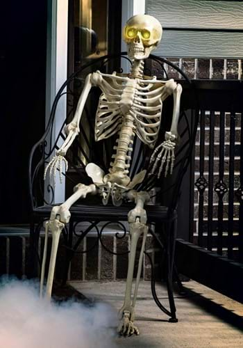 6FT Gentleman Skeleton Animatronic Halloween Prop, Skeleton Decorations in  2023