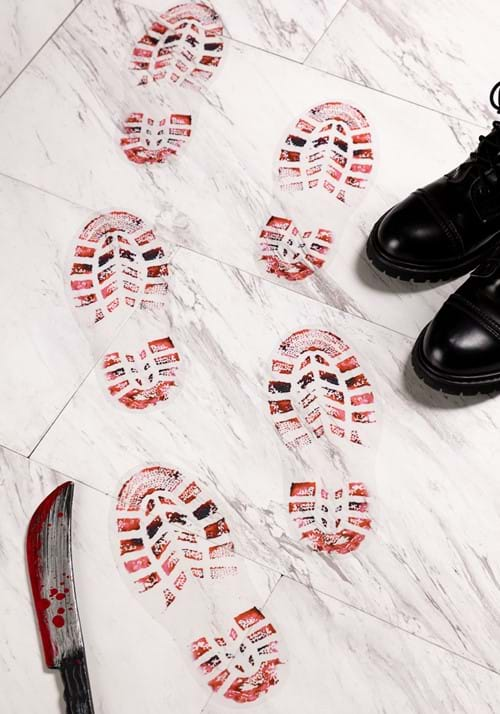 11“ PVC bloody shoe prints- white