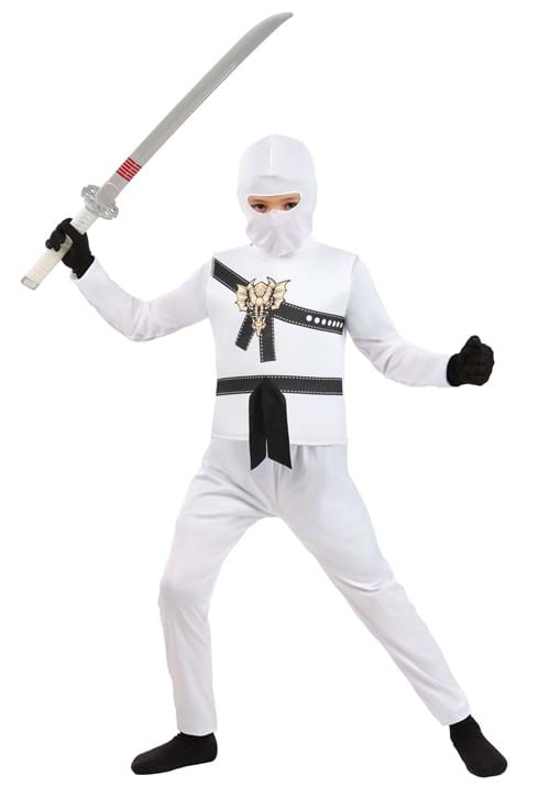 White Ninja Master Kids Costume