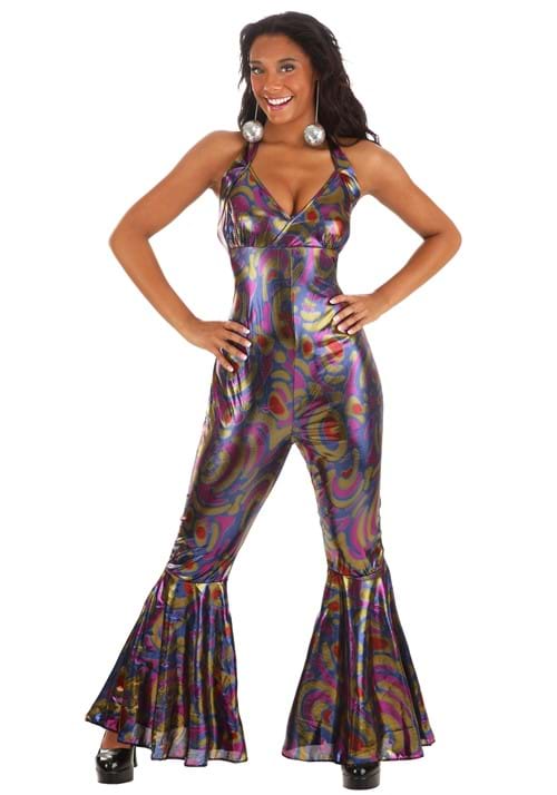 Sexy Disco Jumpsuit Womens Costume