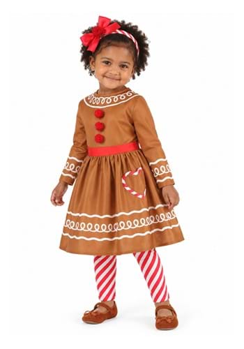 Toddler Gingerbread Costume Dress for Girls New Main