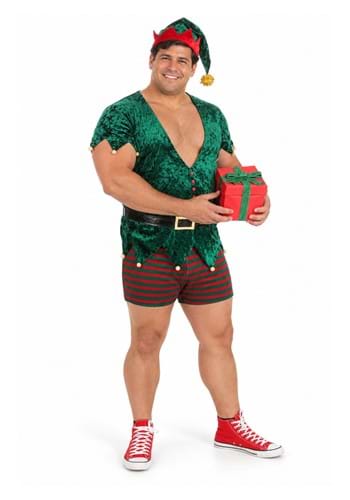 Plus Size Sexy Christmas Elf Costume for Men New Main