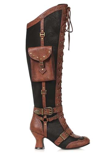 Womens Lace Up Steampunk Heel Boot