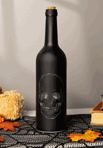 11" Matte Black Halloween LED Skull Bottle Alt 2