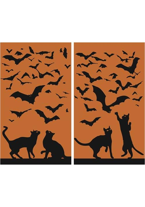 Cats & Bats Silhouette Window Poster