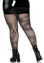 Womens Plus Size Snake Net Tights Alt 1