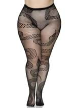 Womens Plus Size Snake Net Tights Alt 3