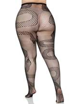 Womens Plus Size Snake Net Tights Alt 4