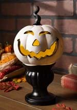 9" Light Up White Pedestal Pumpkin