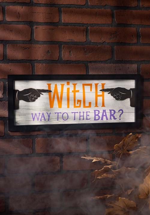 Wooden Witch Bar Sign