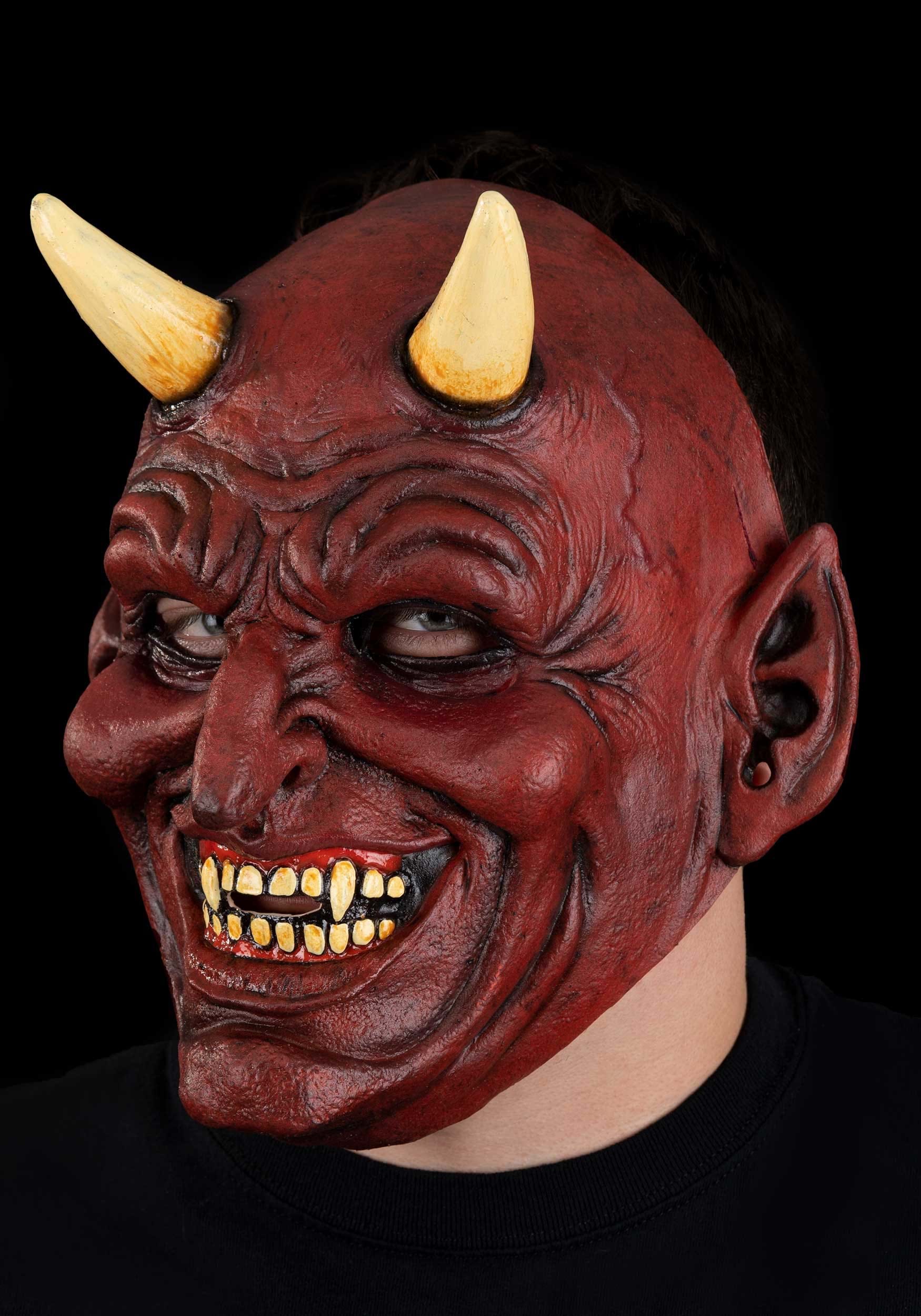 Adult The Devil Full Face Mask, Adult Unisex, Size: Standard, Red