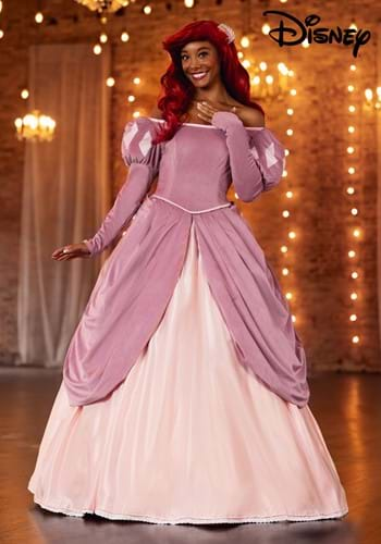 Womens Disney Little Mermaid Pink Dress Ariel Costume