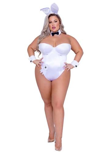 Playboy Plus Size Womens White Bunny Costume