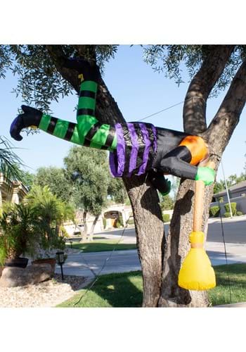 5 Foot Tall Witch Stuck on Tree Inflatable Decoration