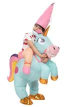 Child Inflatable Riding A Blue Unicorn Costume Alt 5