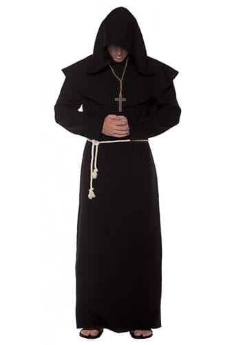 Mens Plus Size Monk Black Robe Costume