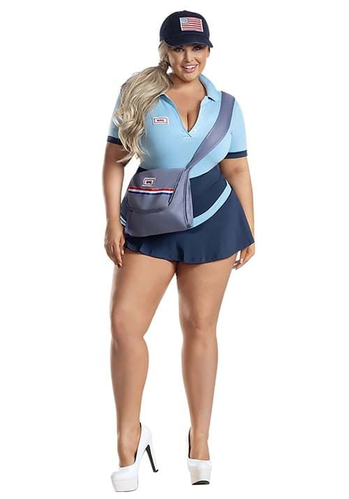 Womens Sexy Plus Size Postal Honey Costume