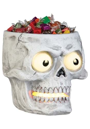8" Lighted Skull Candy Bowl