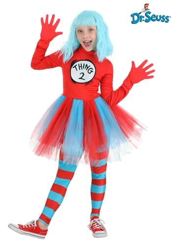 Girls Dr Seuss Thing 1 and Thing 2 Costume Dress