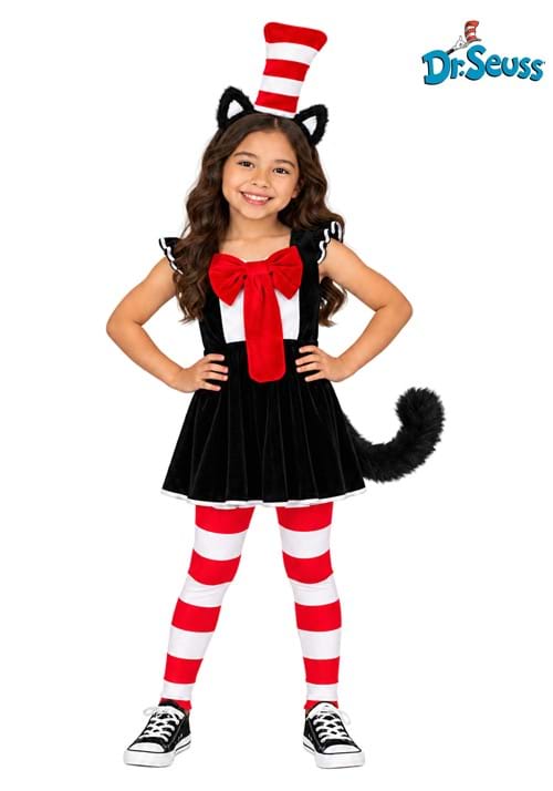Cat in the Hat Costume Dress for Girls upd