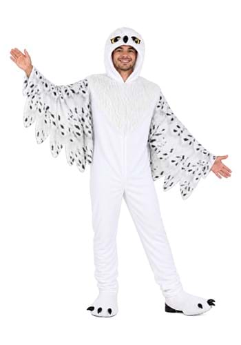 Plush White Owl Costume for Adults New Main