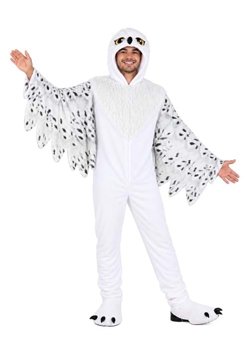Plush White Owl Costume for Adults New Main