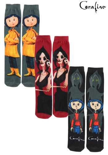 Adult 3 Pack Coraline Crew Socks