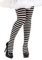 Girl's Black/White Striped Tights