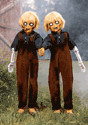 4FT Creepy Twin Boys Animatronic Halloween Prop