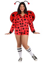 Plus Size Women's Ladybug Costume Romper Alt 5