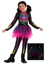 Kid's Neon Skeleton Costume Dress Alt 5