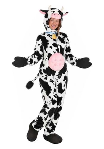 Deluxe Plush Spotted Cow Costume for Adults New Main