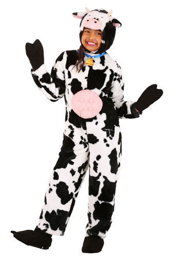 Deluxe Plush Spotted Cow Kids Costume Alt 1