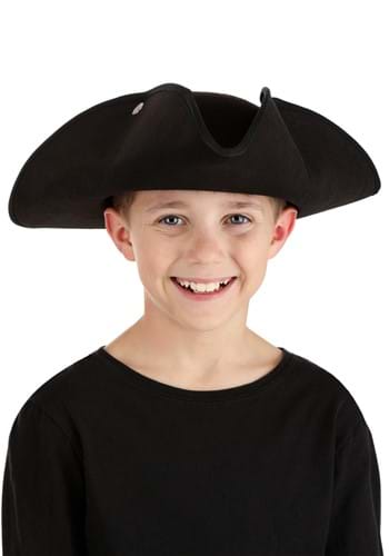 Kids Deluxe Black Tricorn Costume Hat