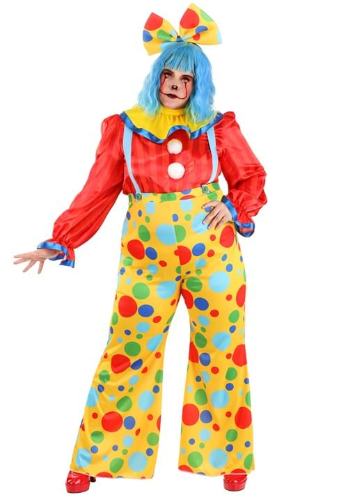 Plus Size Adult Posh Polka Dot Clown Costume